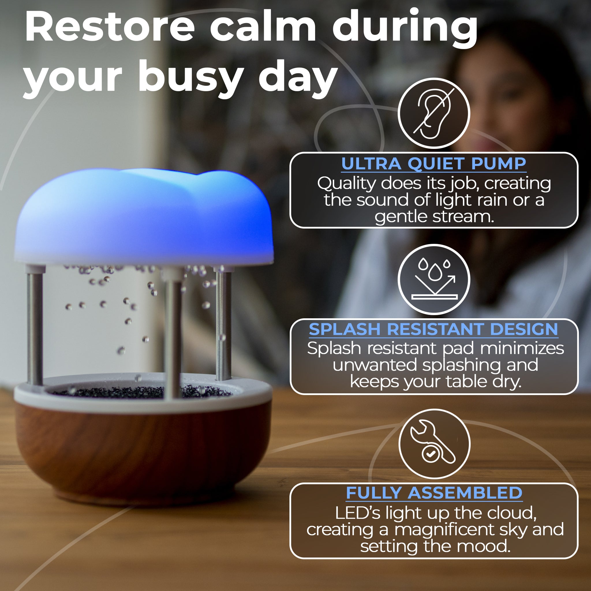 Calming Mist – Tabletop Water Fountain